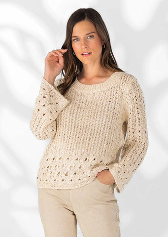 Lisette-Kiara 23 1/2'' Long Sleeves Crochet Sweater