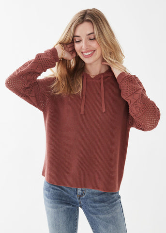 FDJ-Crochet Sleeve Sweater