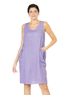Cherishh- Lilac Linen Dress