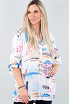 Michael Tyler- Ivory Multi-Colour Blouse