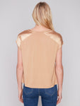 Charlie B- V-Neck Satin Jersey Knit Top