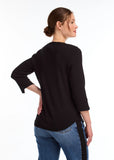 FDJ-3/4 Sleeve V-Neck Top