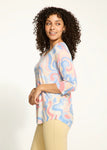 FDJ-3/4 Sleeve Scoop Neck Top, Groovy