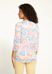 FDJ-3/4 Sleeve Scoop Neck Top, Groovy