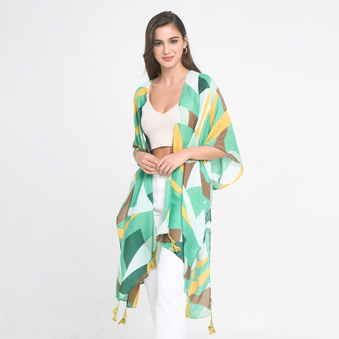 Do Everything In Love Abstract Print Kimono