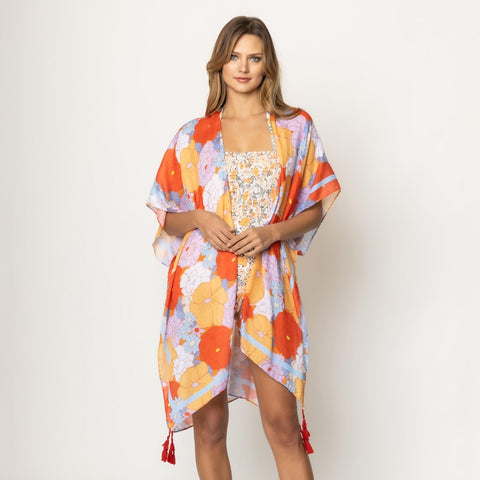Do Everything In Love Layered Floral Print Kimono