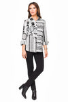Minkas- Pewter Abstract Blouse