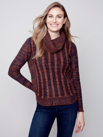 Charlie B - Cable Knit Turtle Neck Sweater