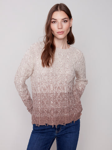 Charlie B - Ombre Cable Knit Sweater