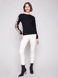 Charlie B- Crochet Sleeve Sweater