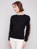 Charlie B- Crochet Sleeve Sweater