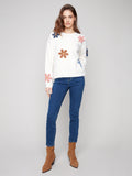 Charlie B-Sweater with Boucle Flowers