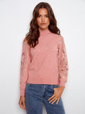 Charlie B- Primerose Crochet Sleeve Sweater
