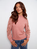 Charlie B- Primerose Crochet Sleeve Sweater