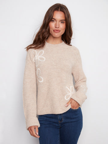 Charlie B- Oat Mock Neck Sweater