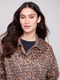 Charlie B- Leopard Print Scuba Coat