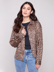 Charlie B- Leopard Print Scuba Coat