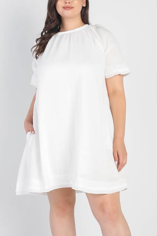 Loverichi - Textured white cotton dress