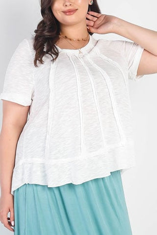 Loveriche - Short sleeve top with trim