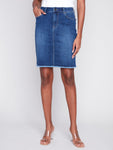 Charlie B- Frayed Hem Denim Skort