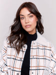 Charlie B-Short Plaid Knit Jacket