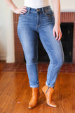 Judy Blue - Meduim Blue Cuffed Jeans