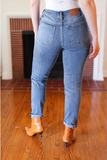 Judy Blue - Meduim Blue Cuffed Jeans