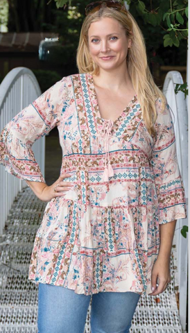 Papa Fashions - Crinkle Printed Tunic dress