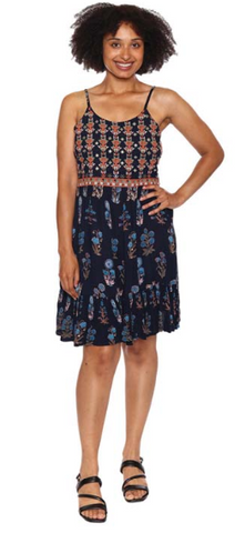 Papa Fashions - Crinkle Embroidery Dress