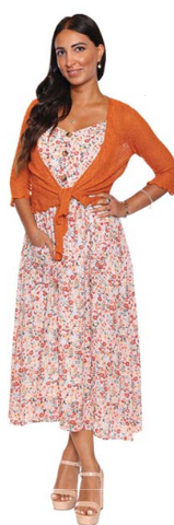Papa Fashions - Printed Floral Dress