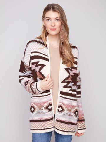Charlie B - Long Jacquard Cardigan