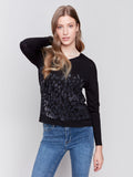 Charlie B- Black Animal Print Top