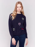 Charlie B- Crew Neck Heart Sweater