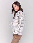 Charlie B-Short Plaid Knit Jacket